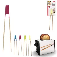 Pinze per toast in bambù naturale