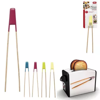 Pinze per toast in bambù naturale