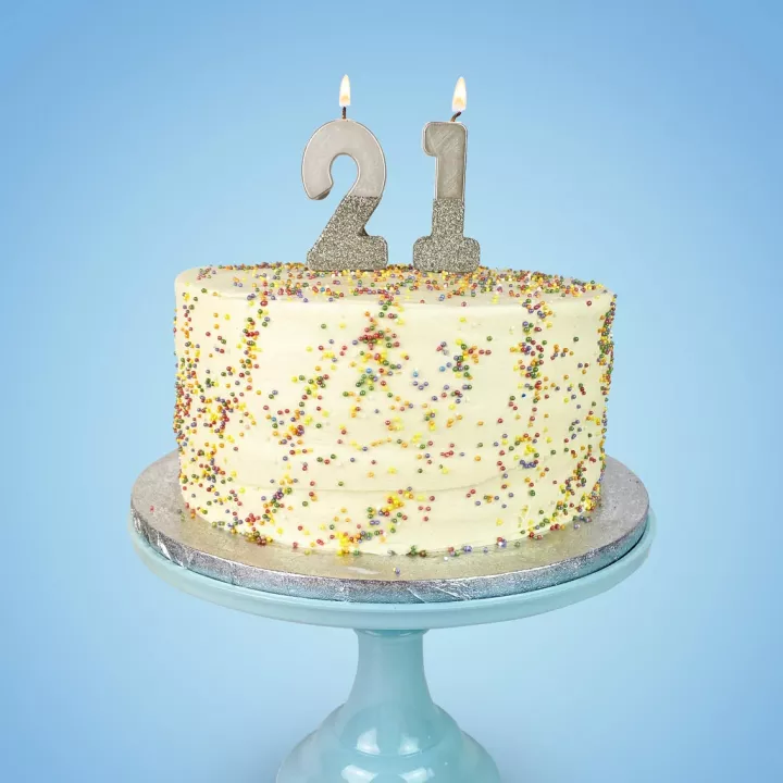 Bougie Chiffre argentées paillettes