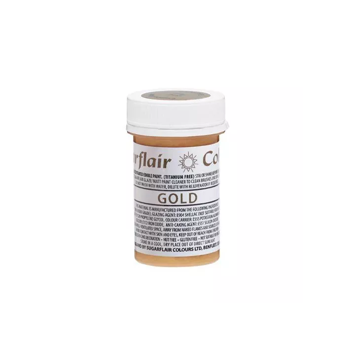Peinture mate comestible gold sugarflair