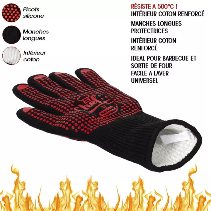 Manique Gant anti chaleur barbecue