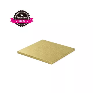 Fond épais doré carré 35 cm