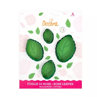 4 Emporte-pièces Feuilles de rose