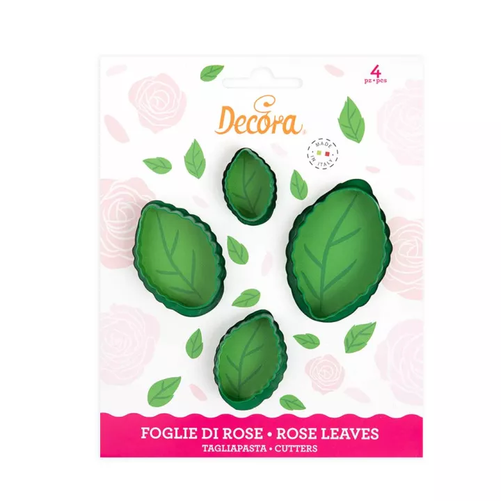 4 Emporte-pièces Feuilles de rose