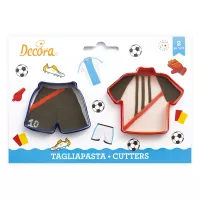 2 Cortadores de Biscoito em Formato de Camisa e Calção de Futebol