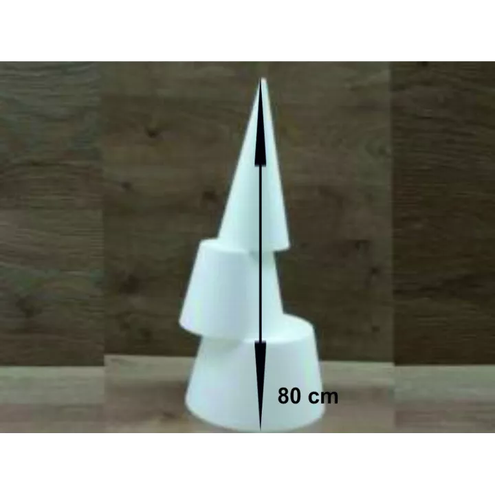 Cône en polystyrène 80 cm en 3 parties