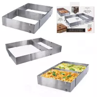 Forma ajustável para pastelaria, com 5 cm de altura e divisória removível.