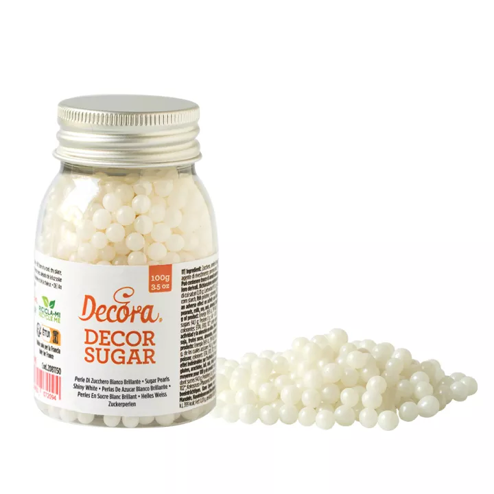 Perles en sucre Blanches nacrées 5mm