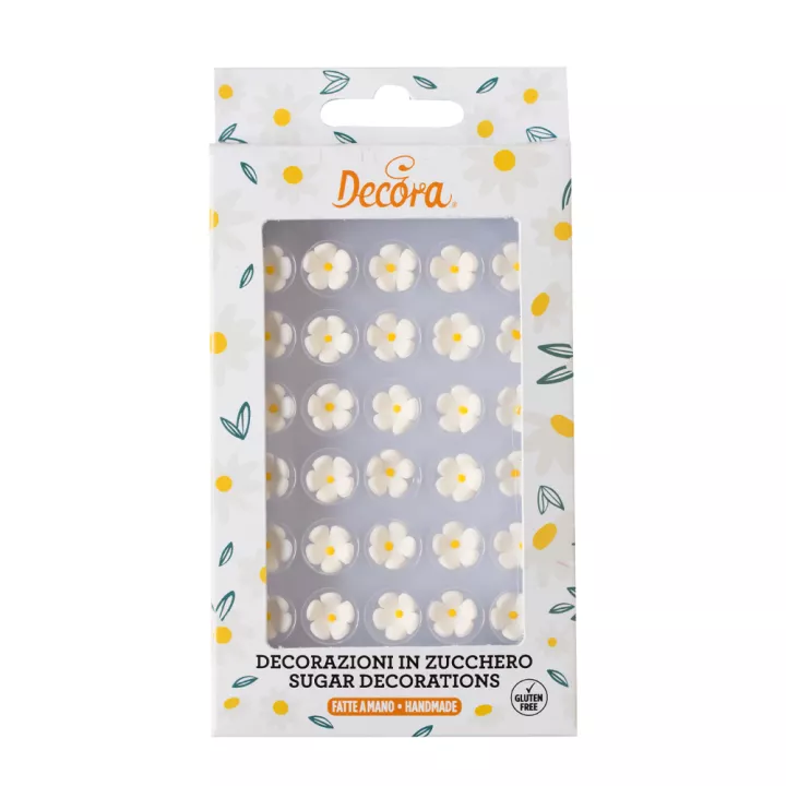 Petites fleurs en sucre blanc 1 cm