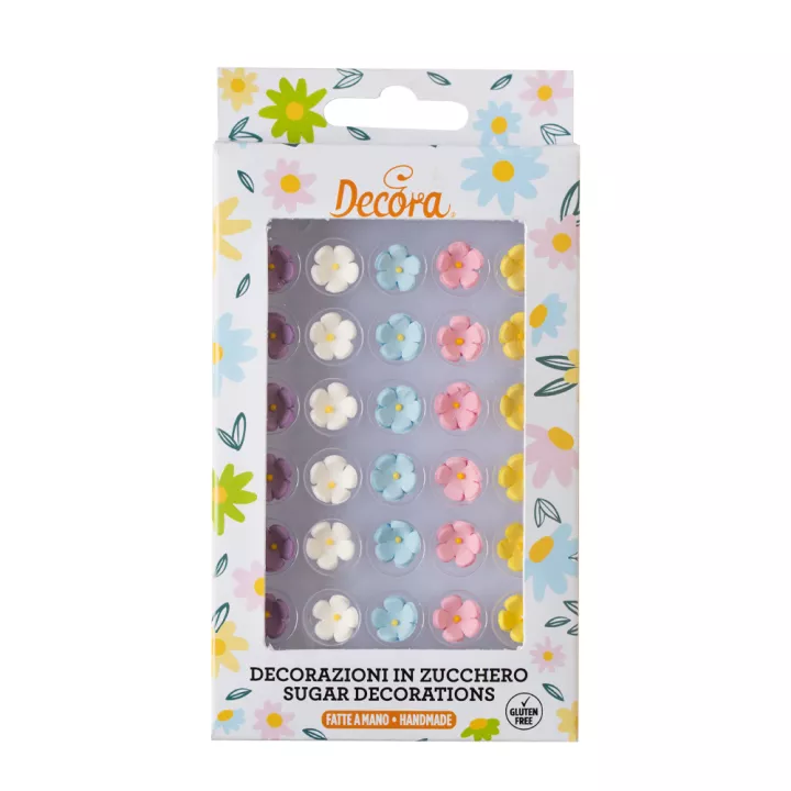 Assortiment de petites fleurs en sucre 1 cm