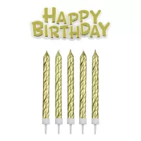 16 "Happy Birthday" candles with plaque