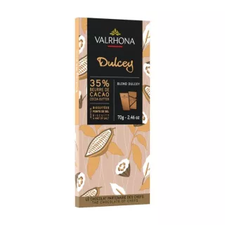 Tablette chocolat de couleur blonde Dulcey 35% Valrhona