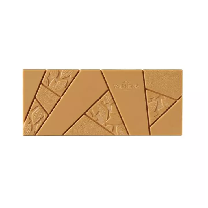 Tablette chocolat de couleur blonde Dulcey 35% Valrhona