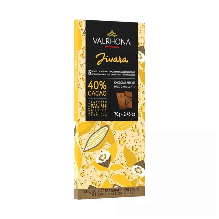 Tablette chocolat au lait Jivara 40% Valrhona