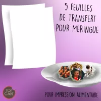 Pacote com 25 folhas de transferência para merengues e isomalte.