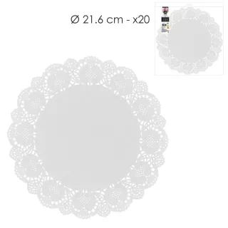 20 Napperons en papier 21,5cm 