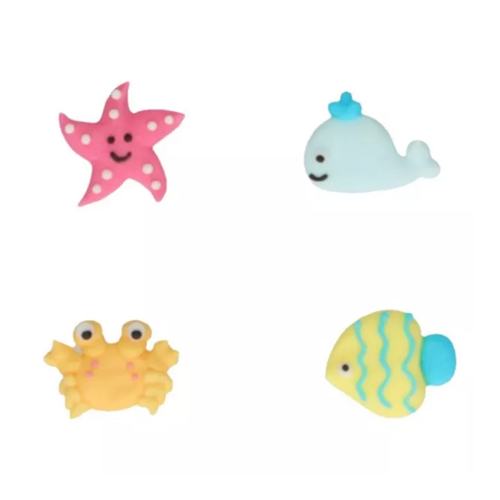 Décors en sucre animaux marins