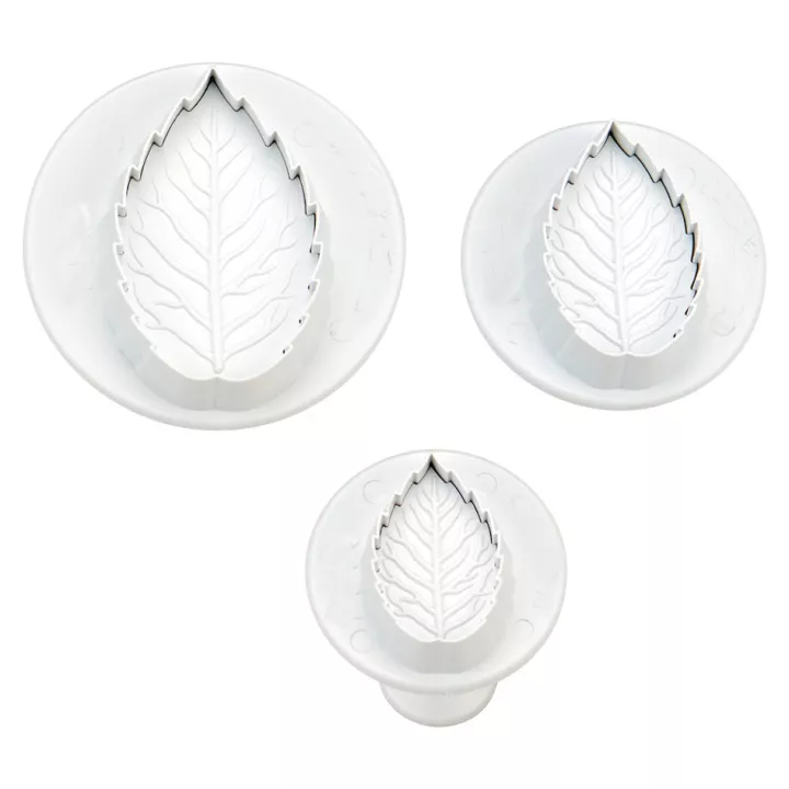 3 emporte-pièces feuilles de rose