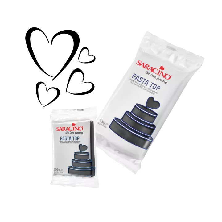 Pâte à sucre Noir Pasta Top Tropicale Saracino 250g
