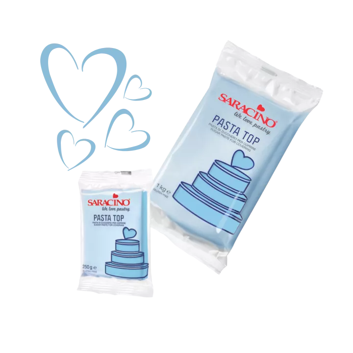 Pâte à sucre Bleu bébé Pasta Top Tropicale Saracino 250g