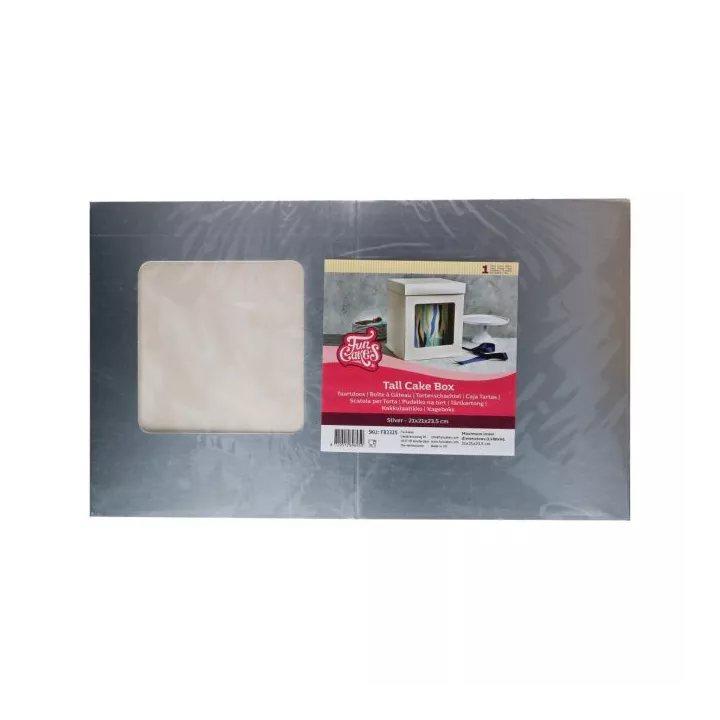 Cake Box 21 x 21 x 23,5 cm - argent