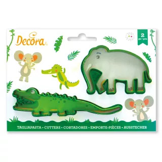 2 Emporte pieces Elephant et crocodile