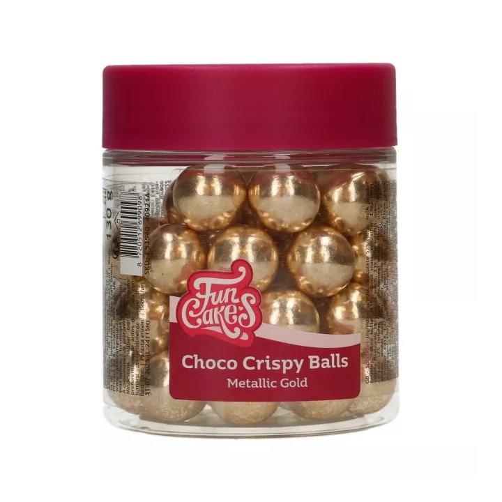 Grosses perles choco croustillantes dorées brillantes