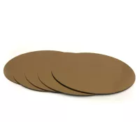Base redonda de 30 cm em cartão dourado x 100