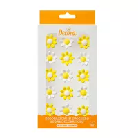 Assortment of 15 yellow and white sugar daisies