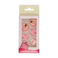 Decorações de açúcar rosa bebê