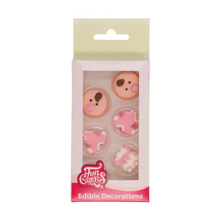 Décors en sucre baby rose