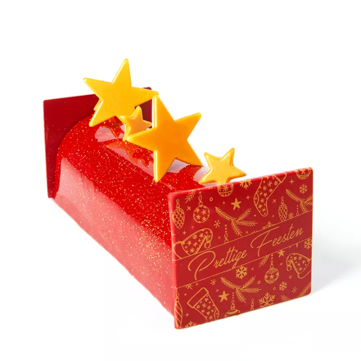 2 Embouts de bûche Rouges Joyeuses fêtes
