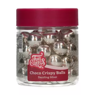 Grosses perles choco croustillantes argentées brillantes