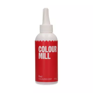 Esmalte de goteo rojo, molino de color