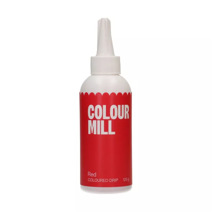 Glaçage drip rouge colour mill