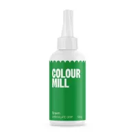 Esmalte verde escorrendo, moinho de cores