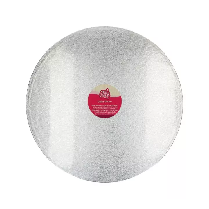 Thick round silver cake base 45cm