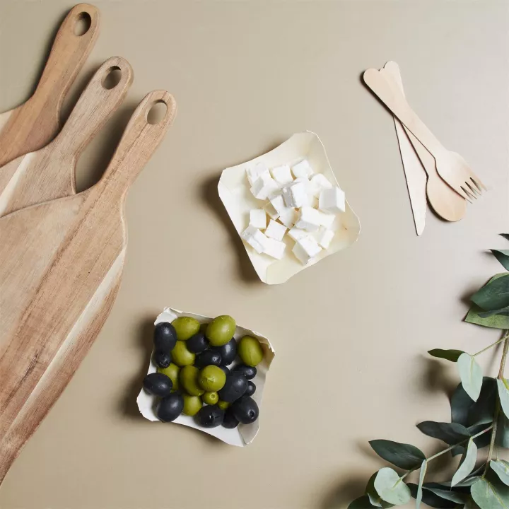 12 Barquettes Snacking en pin