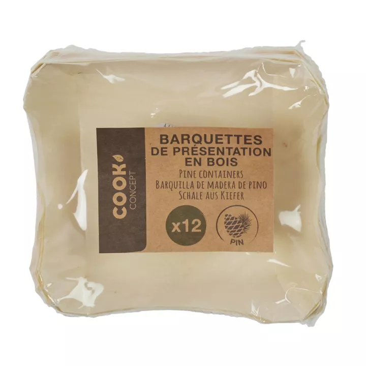 12 Barquettes Snacking en pin