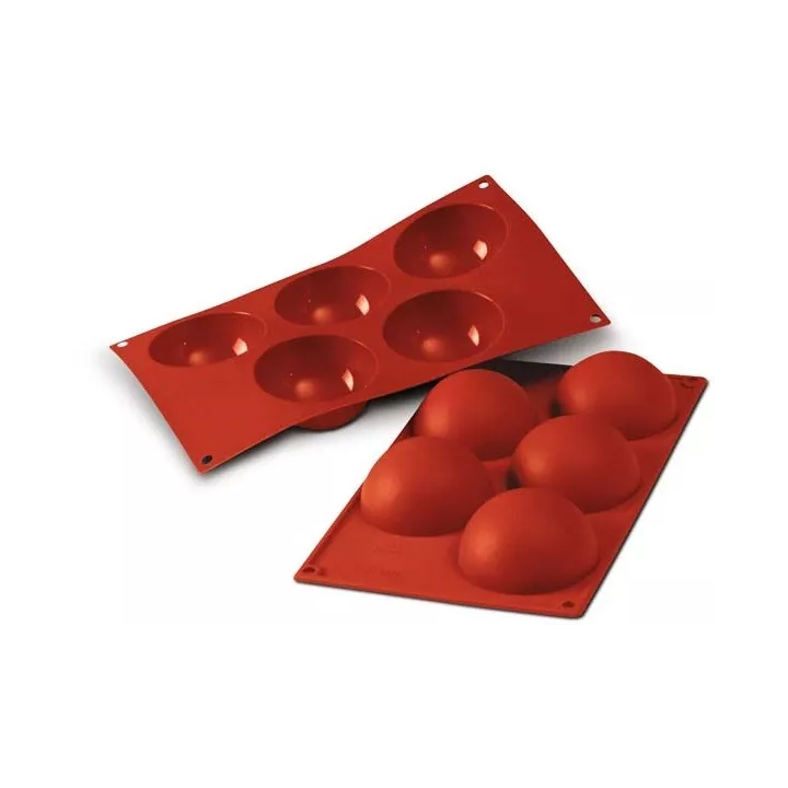10 stampi in silicone a 5 semisfere da 80 mm