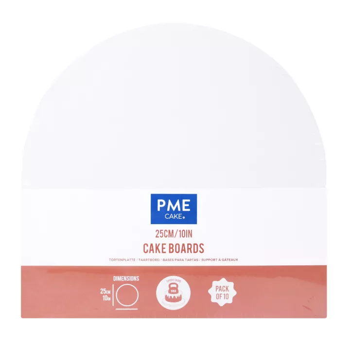 10 Fonds ronds épais blanc pour gâteaux 25 cm