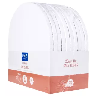 10 Fonds ronds épais blanc pour gâteaux 25 cm