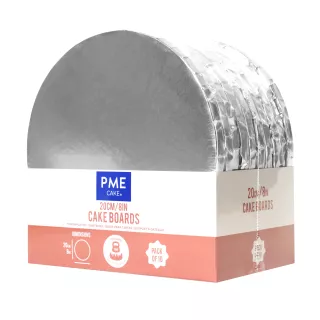 10 Fonds ronds épais argent pour gâteaux 20 cm