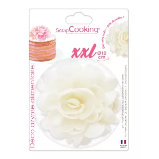 Цветок из белой вафельной бумаги XXL env.10cm ScrapCooking ®