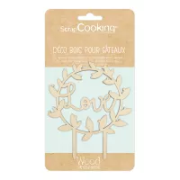 Topo de bolo de madeira "Amor" ScrapCooking ®