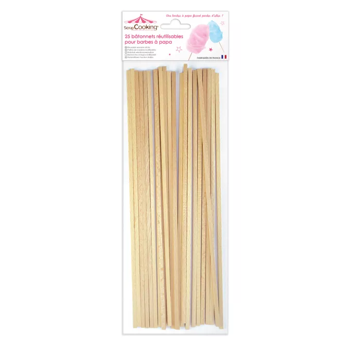 25 Bâtonnets pour barbes à papa ScrapCooking®