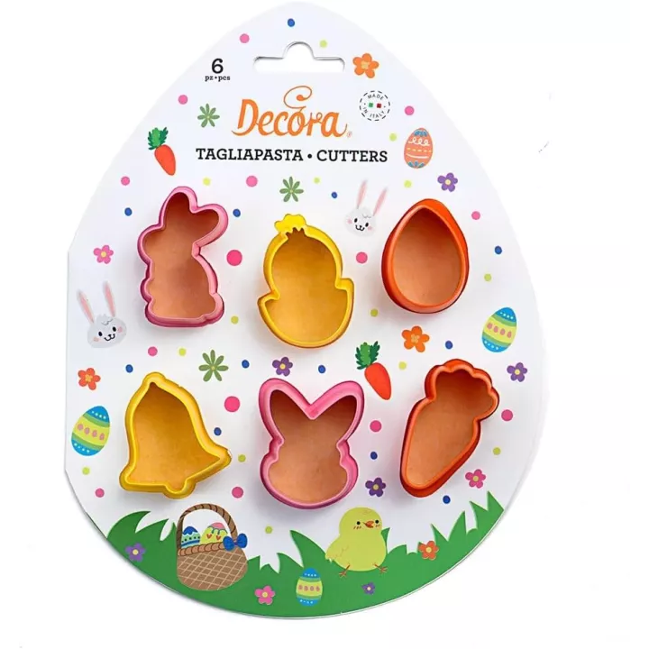 6 mini emporte-pièces plastique Pâques