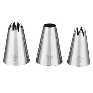 Set de 3 douilles cannelée, lisse, courbe