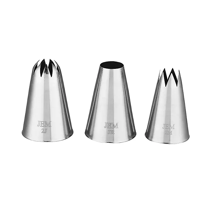 Set de 3 douilles cannelée, lisse, courbe