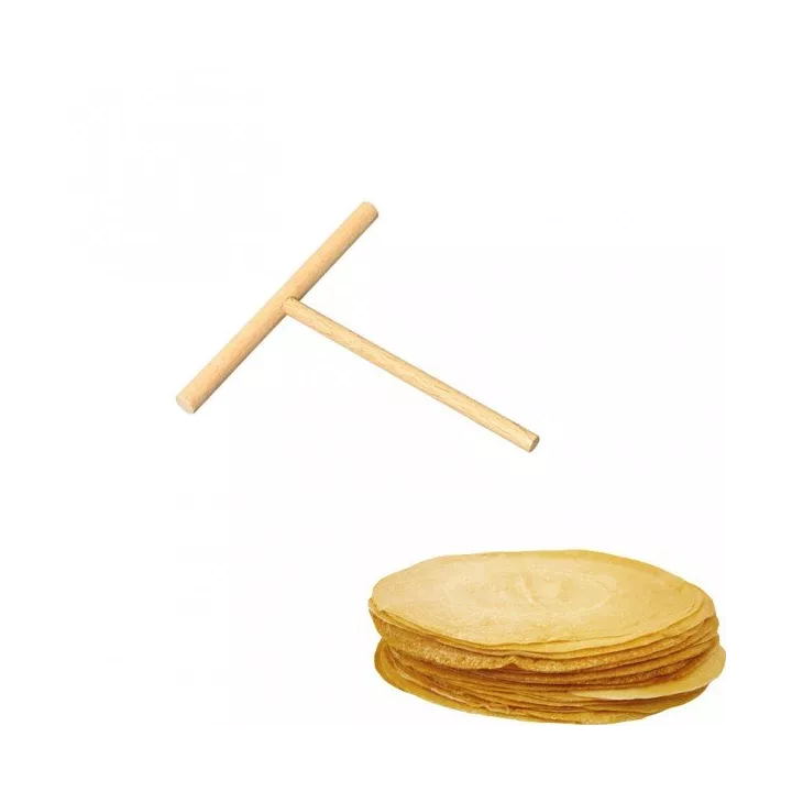 Râteau à crêpes en bois rond